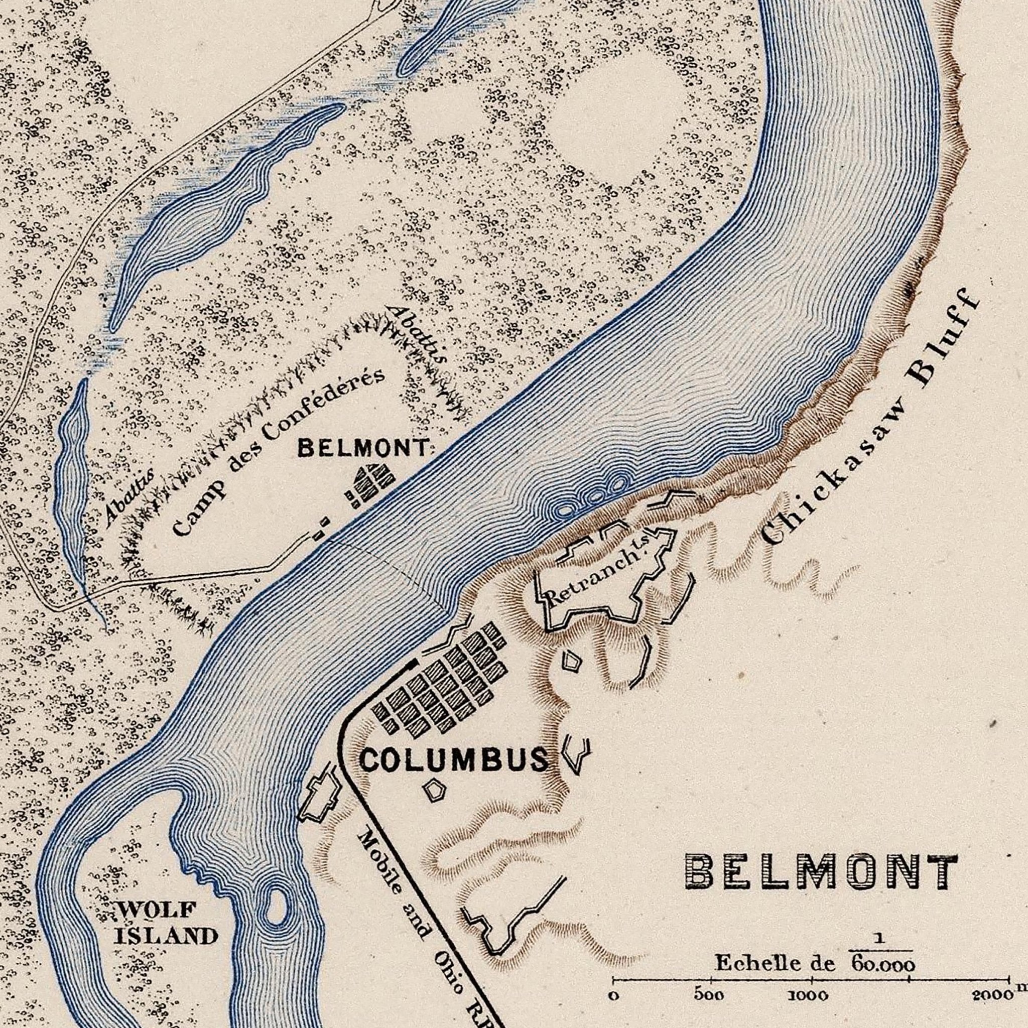 Belmont, Pea Ridge, Hampton Roads and Island Number 10 - Muir Way - Vintage Map