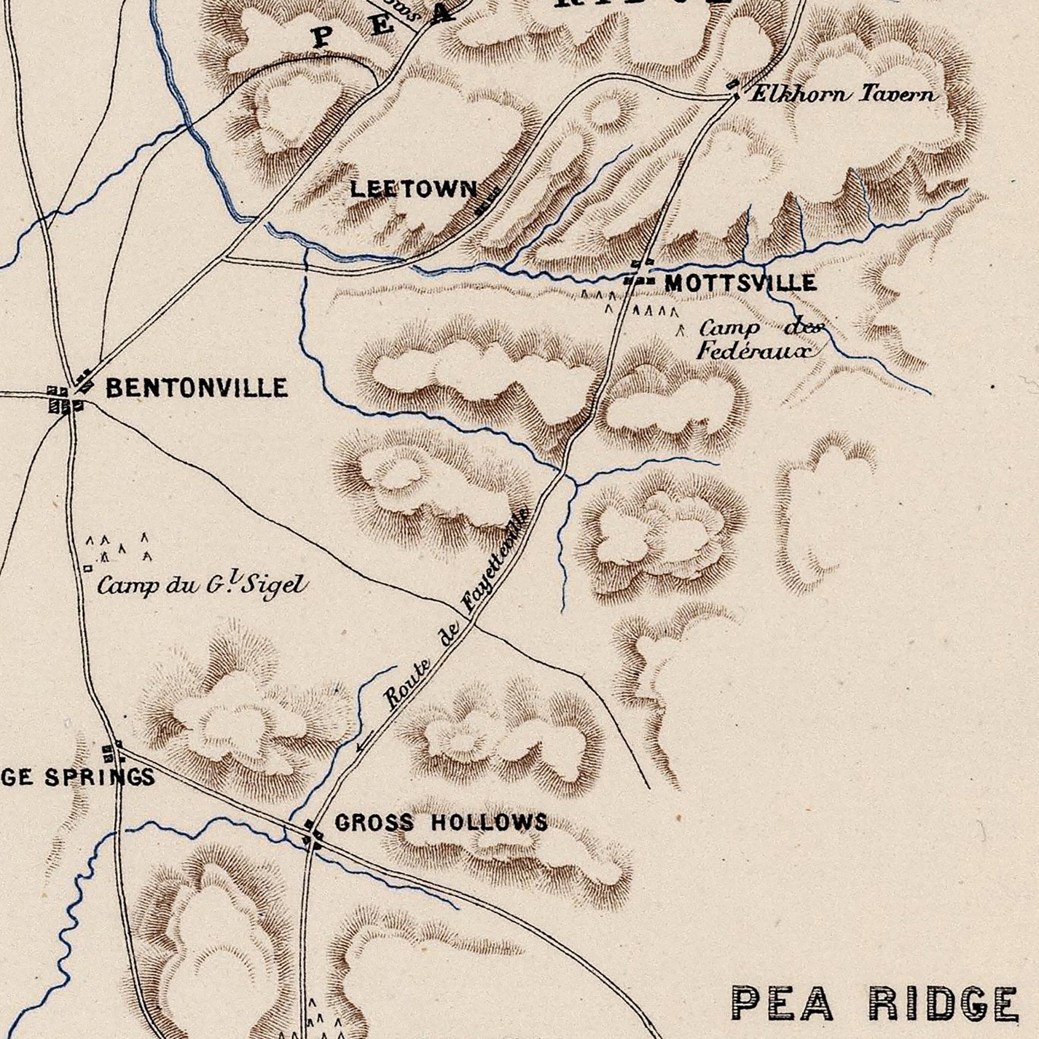 Belmont, Pea Ridge, Hampton Roads and Island Number 10 - Muir Way - Vintage Map