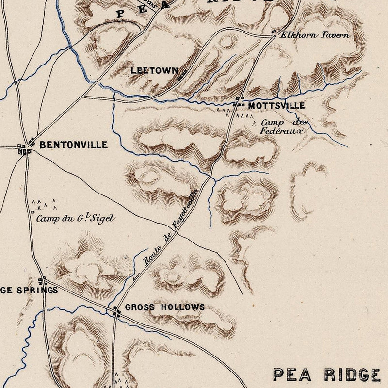 Belmont, Pea Ridge, Hampton Roads and Island Number 10 - Muir Way - Vintage Map