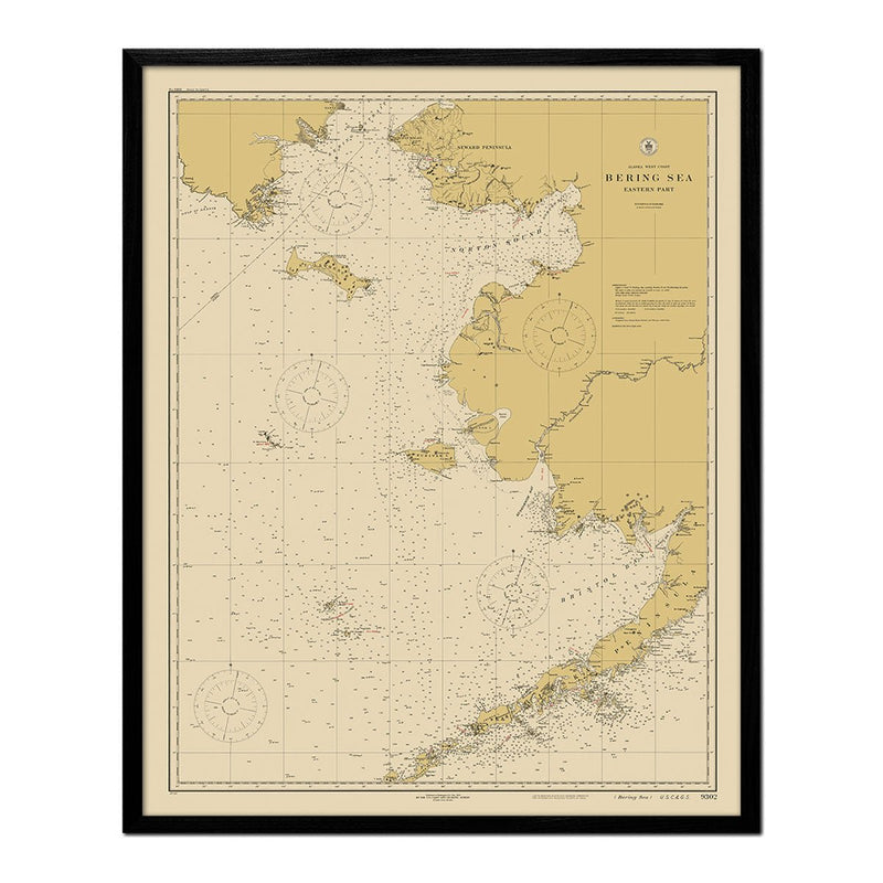 Bering Sea - Eastern Part Nautical Chart 1923 - Muir Way - Vintage Map