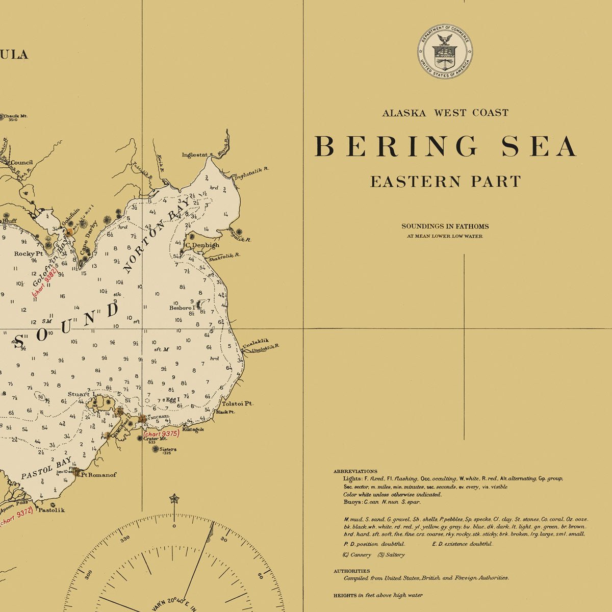 Bering Sea - Eastern Part Nautical Chart 1923 – Muir Way