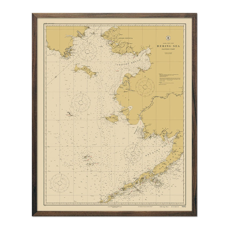 Bering Sea - Eastern Part Nautical Chart 1923 - Muir Way - Vintage Map