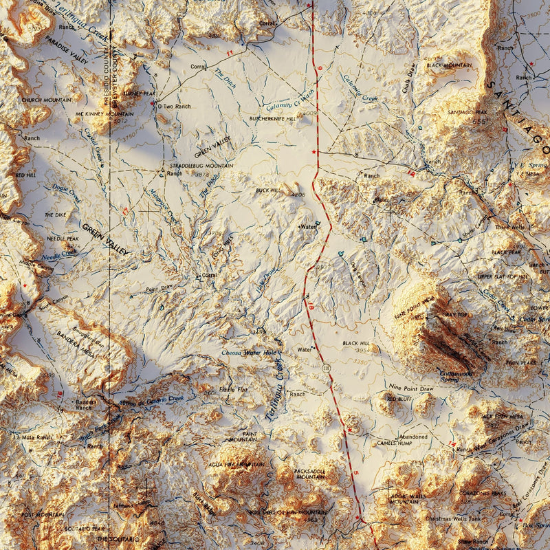Big Bend 1965 Shaded Relief Map - Muir Way - Vintage Relief