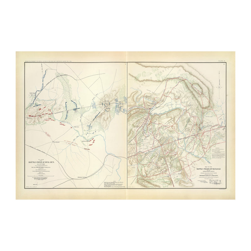 Bull Run and Manassas - Muir Way - Vintage Map