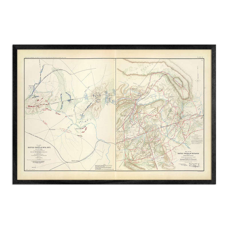 Bull Run and Manassas - Muir Way - Vintage Map
