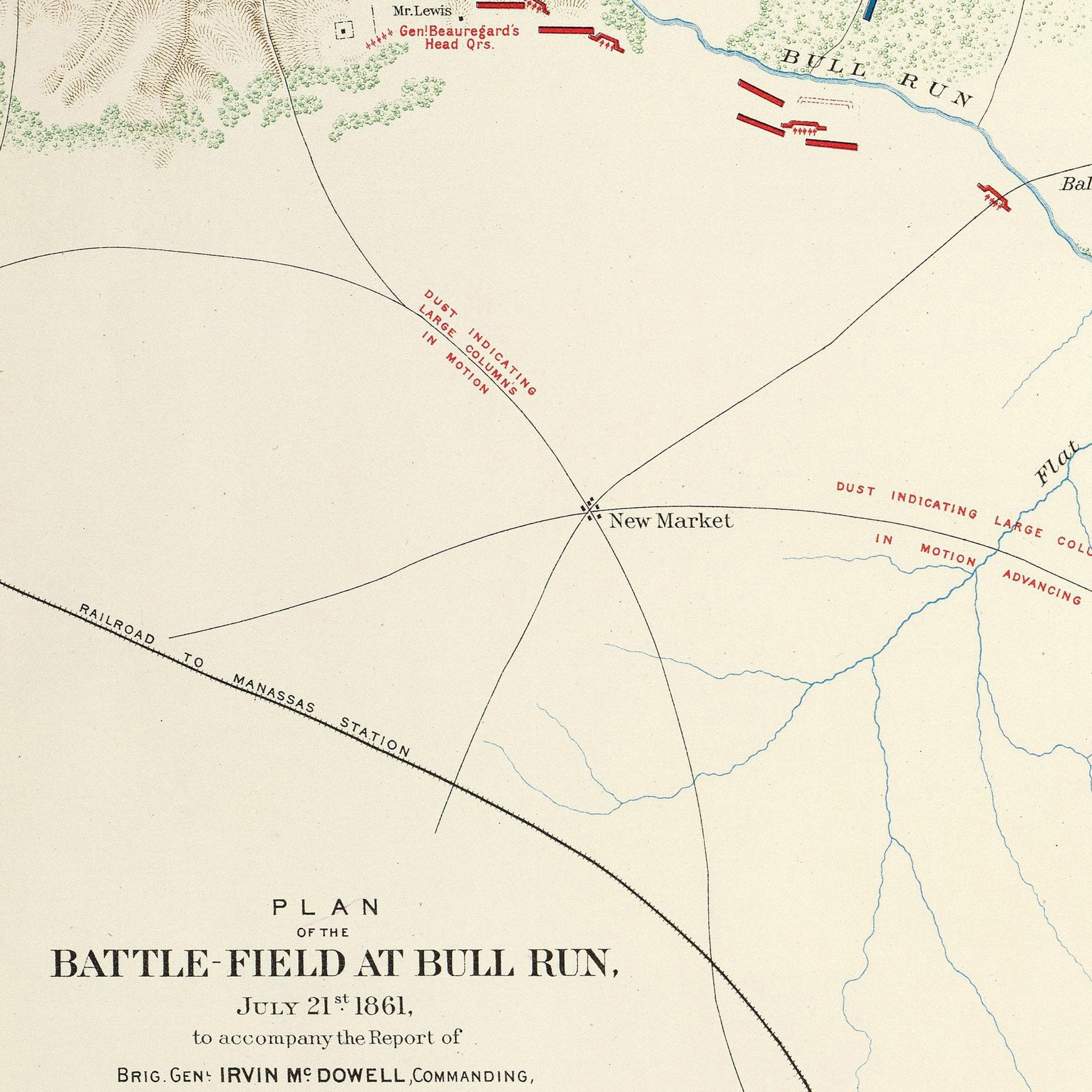 Bull Run and Manassas - Muir Way - Vintage Map