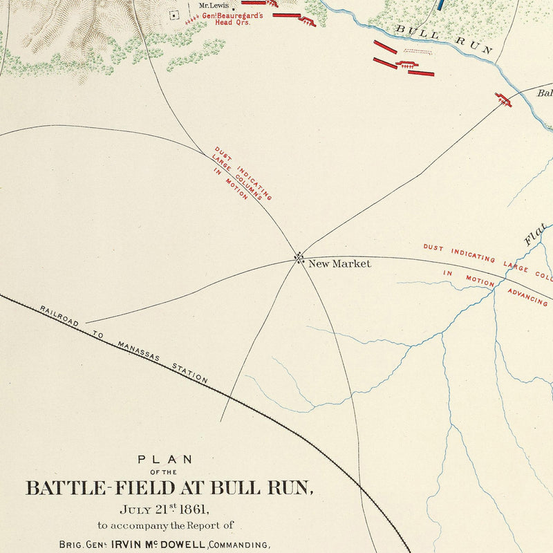 Bull Run and Manassas - Muir Way - Vintage Map