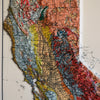 California 1916 3D Raised Relief Map