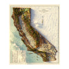 Vintage California Relief Map - 1944