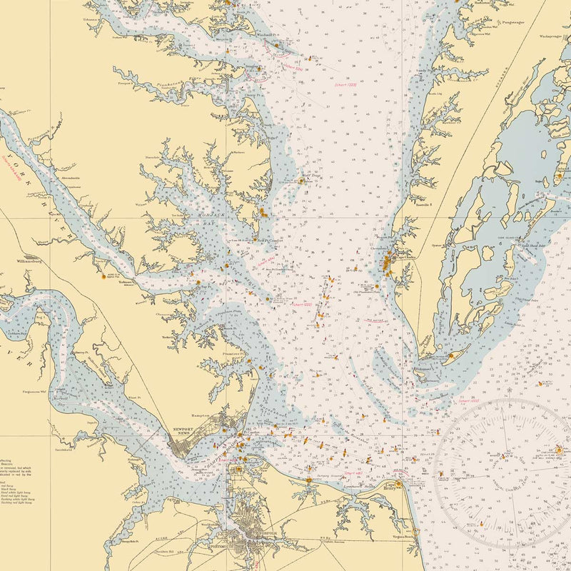 Chesapeake Bay Nautical Chart 1940 - Muir Way - Vintage Map