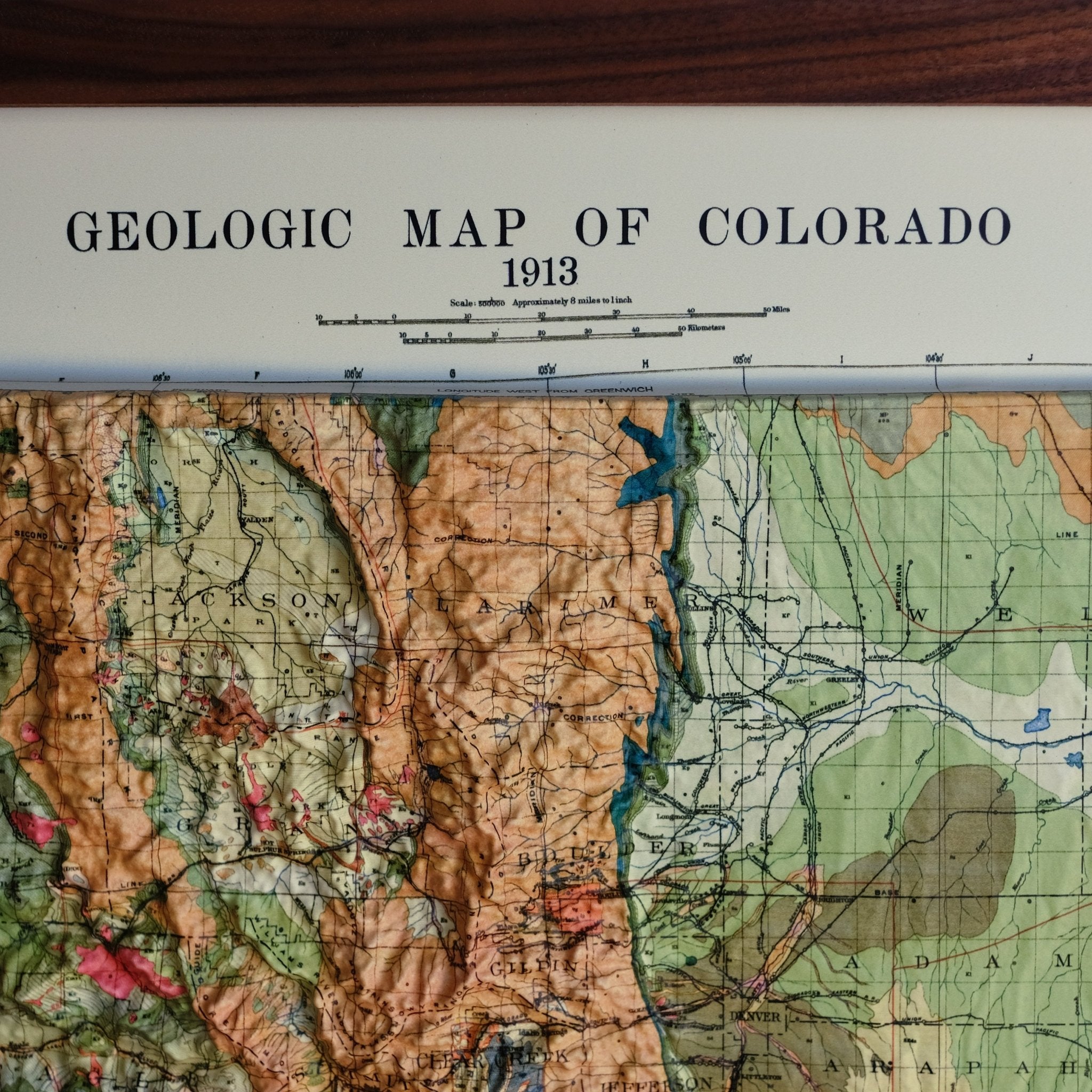 Colorado 1913 3D Raised Relief Map - Muir Way - 3D