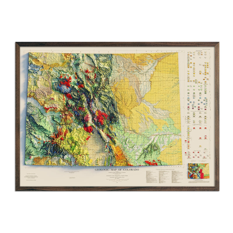 Colorado 1935 Shaded Relief Map - Muir Way - Vintage Relief