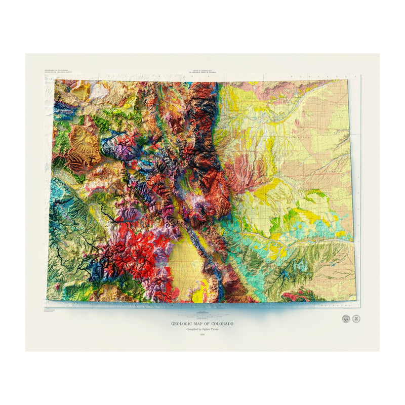 Colorado 1979 Shaded Relief Map - Muir Way - Vintage Relief