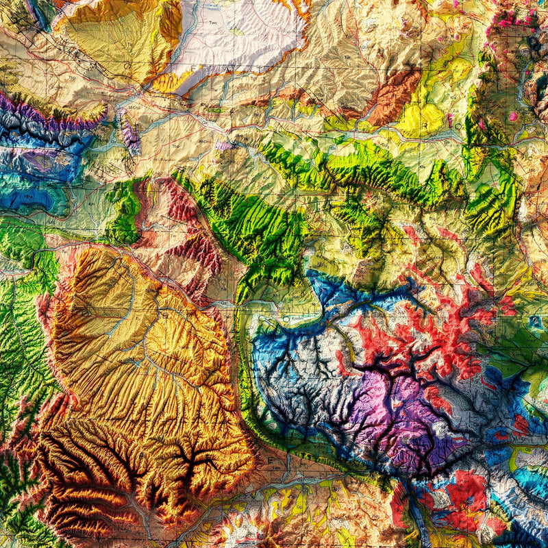 Colorado 1979 Shaded Relief Map - Muir Way - Vintage Relief