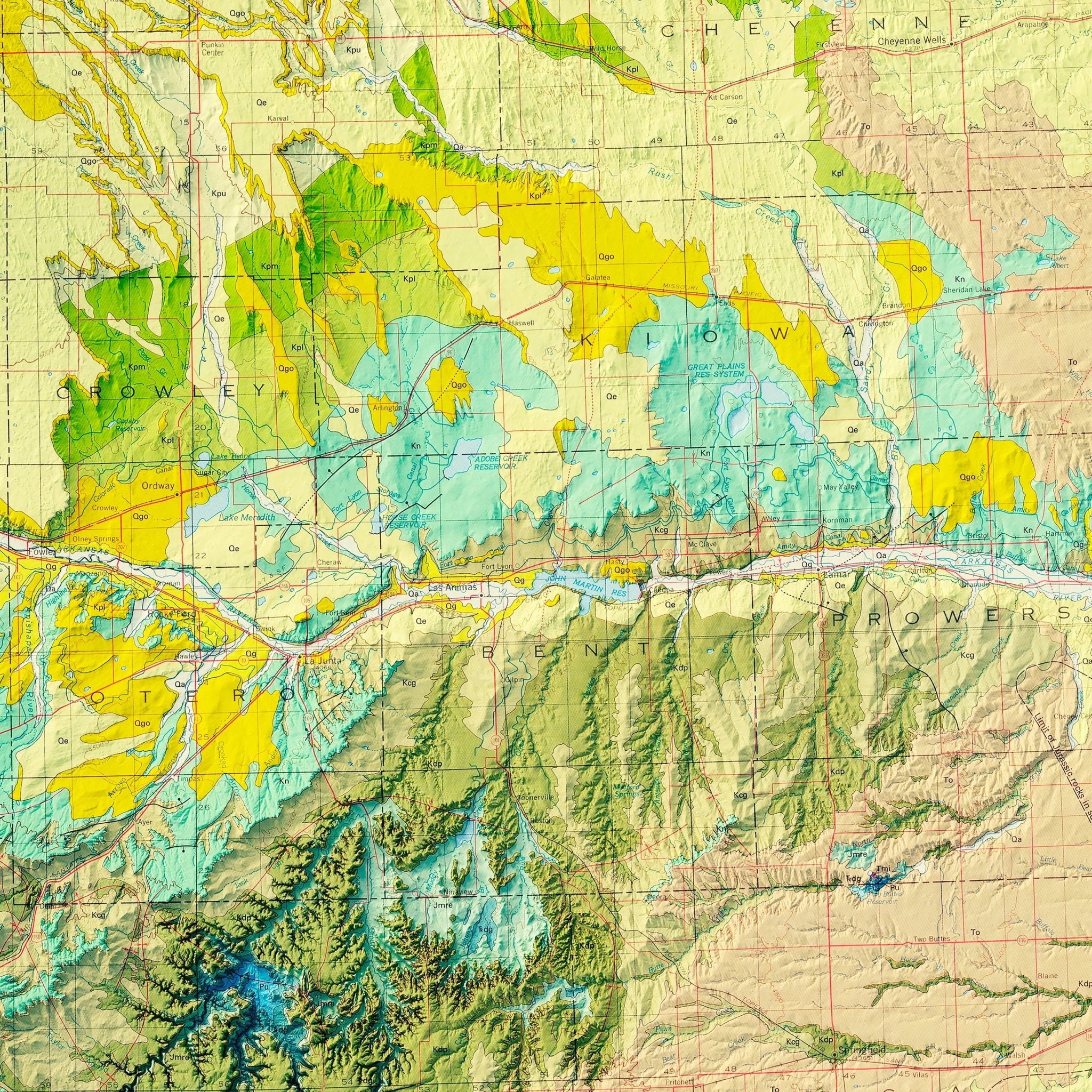 Colorado 1979 Shaded Relief Map - Muir Way - Vintage Relief