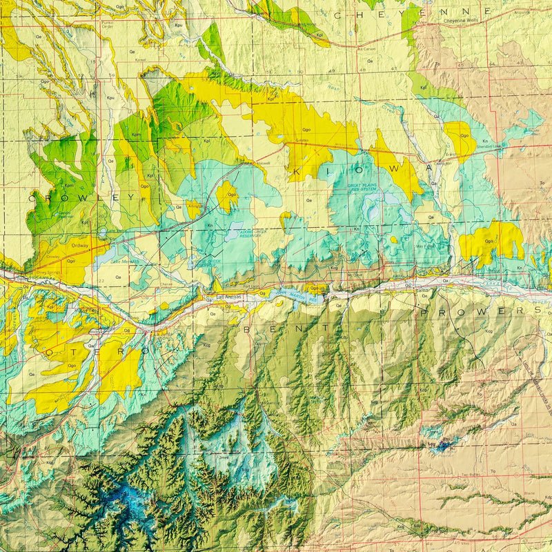 Colorado 1979 Shaded Relief Map - Muir Way - Vintage Relief