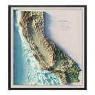 California 1971 Shaded Relief Map - Muir Way - Vintage Relief