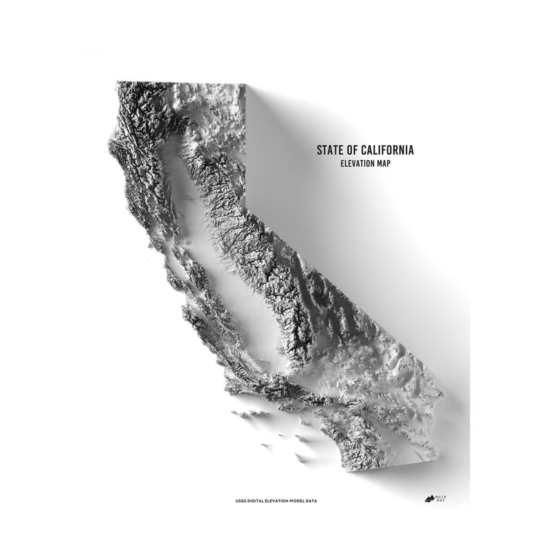 California Elevation Map - Muir Way - Elevation