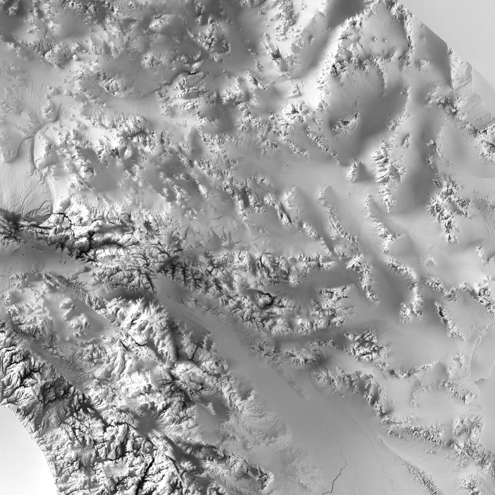 California Elevation Map - Muir Way - Elevation