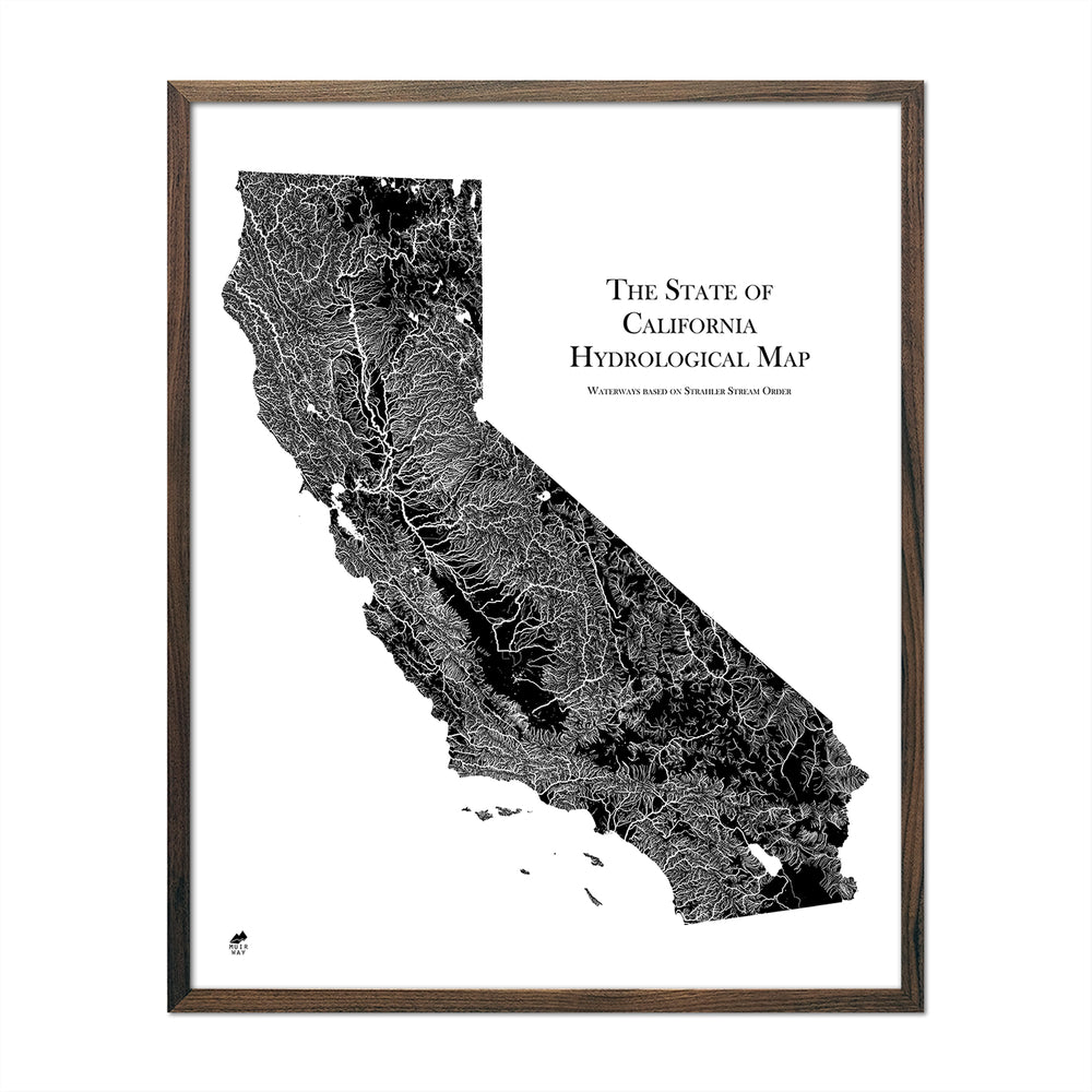 California Relief Maps | Map Art | Elevation, Hydrological - Muir Way