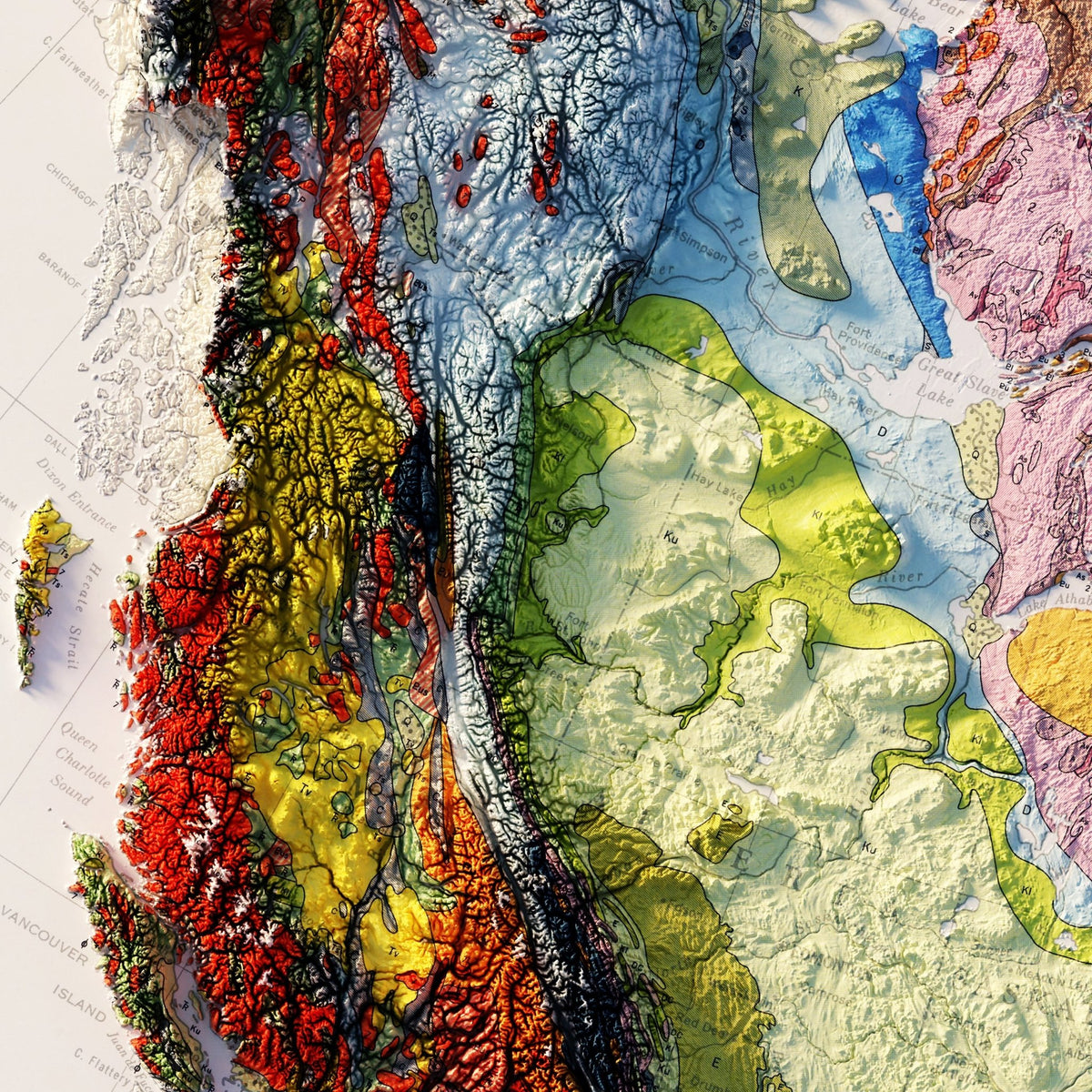 Canada 1956 Shaded Relief Map – Muir Way