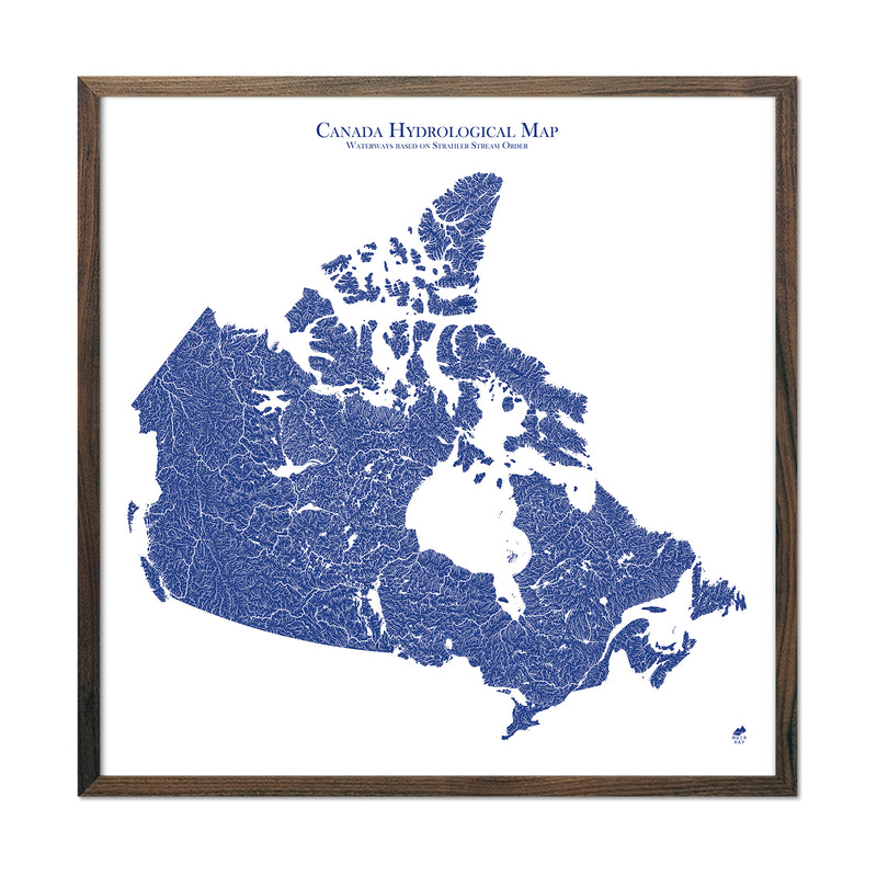 Hydrological Map of Canada in Black