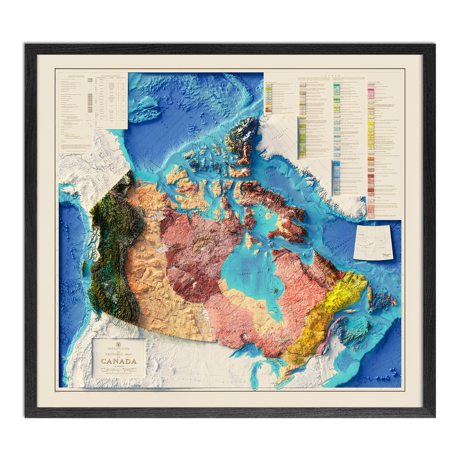 Vintage Canada Shaded Relief Map - 1968