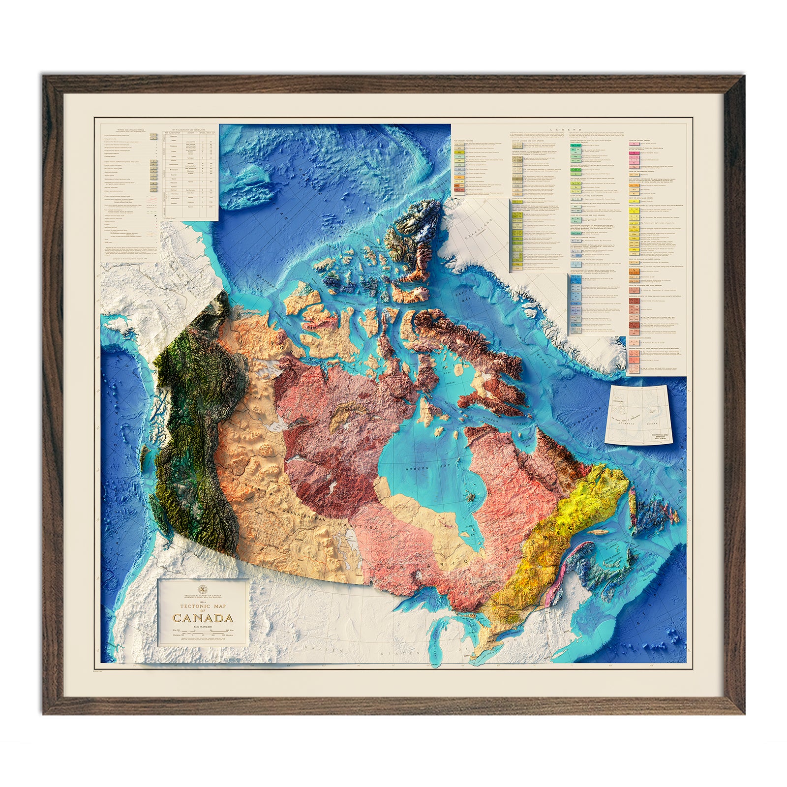 Vintage Canada Shaded Relief Map - 1968