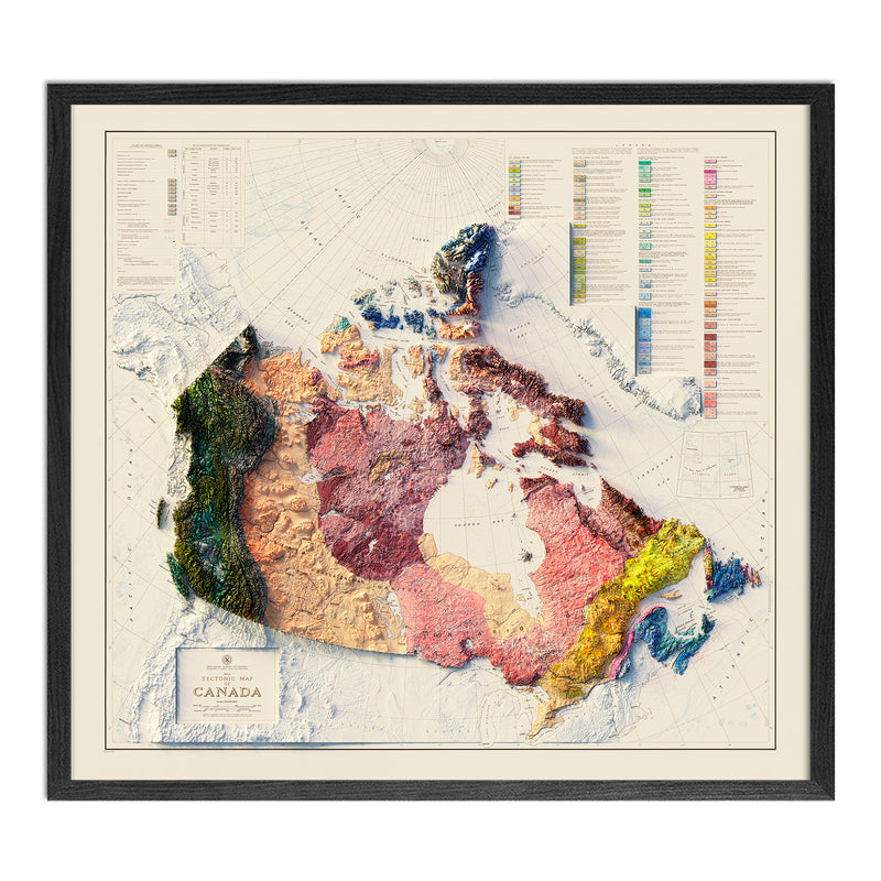 Canada 1968 Shaded Relief Map - Muir Way - Vintage Relief