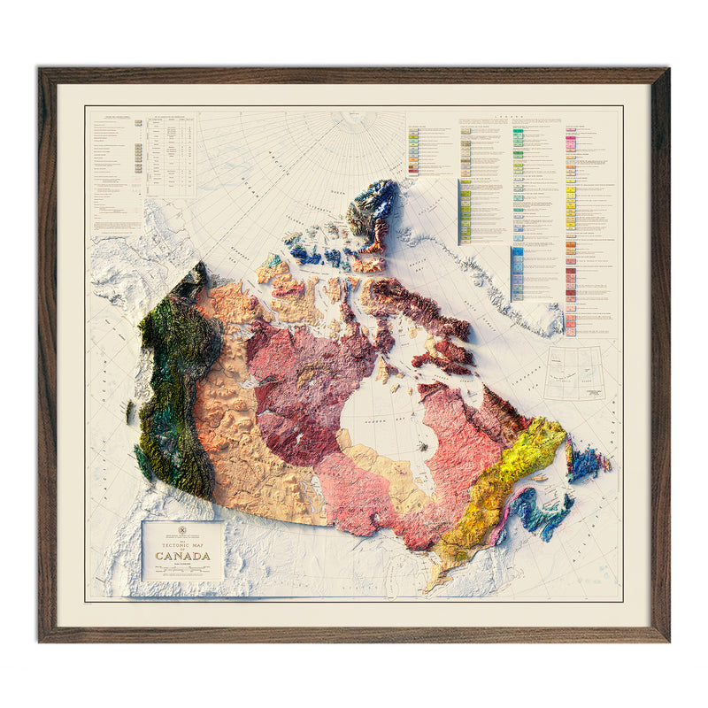 Canada 1968 Shaded Relief Map - Muir Way - Vintage Relief