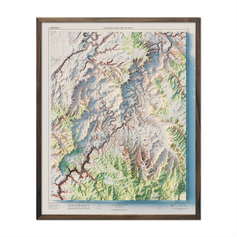 Canyonlands National Park 1968 Shaded Relief Map - Muir Way - Vintage Relief
