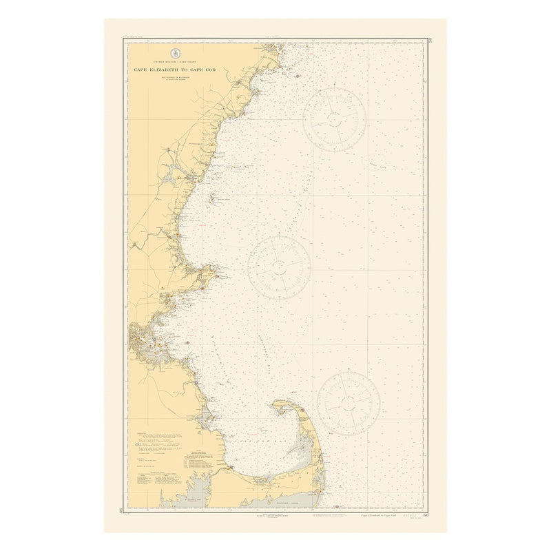 Cape Elizabeth to Cape Cod Nautical Chart 1935 - Muir Way - Vintage Map