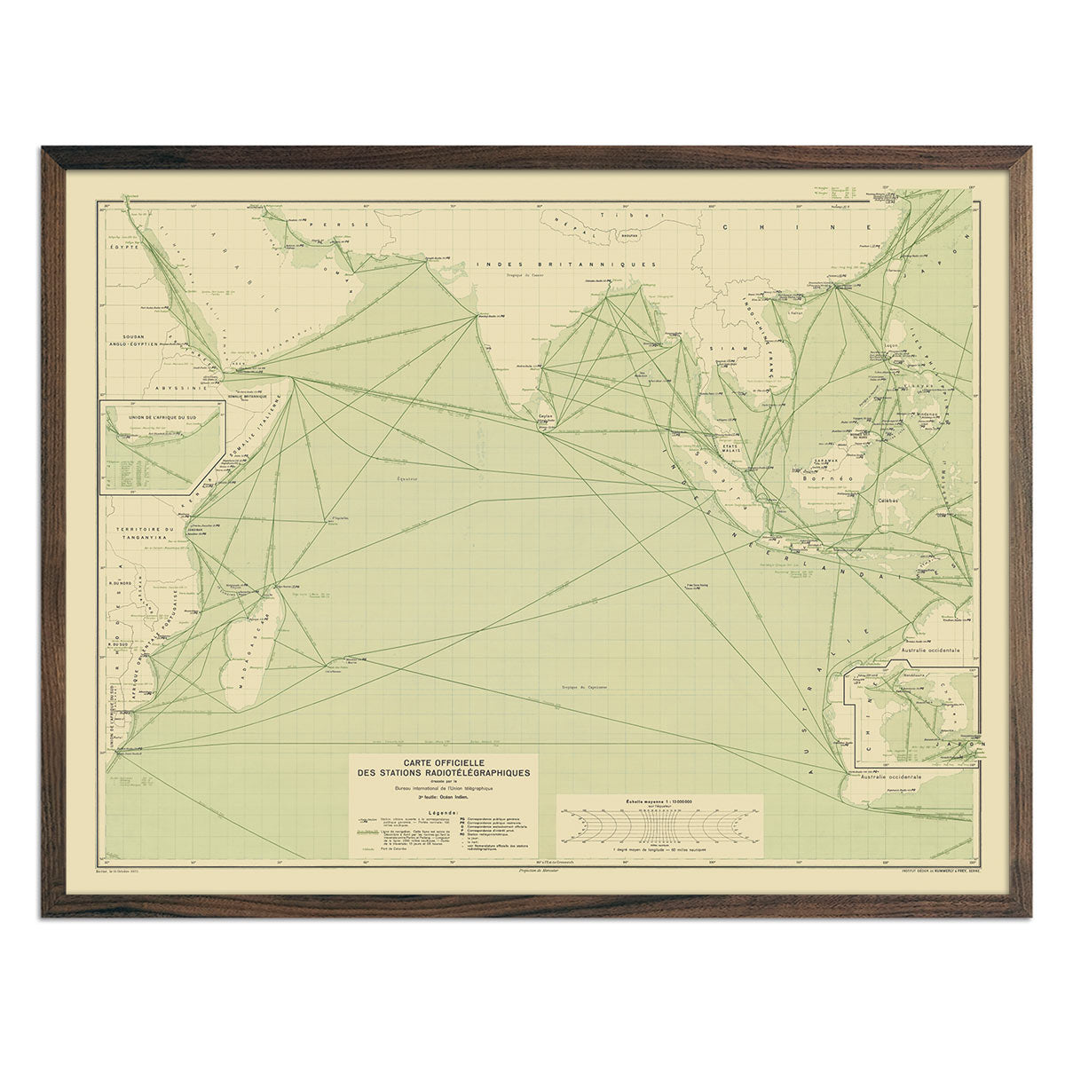 Carte Officielle des Stations Radiotelegraphiques of the Indian Ocean 1925