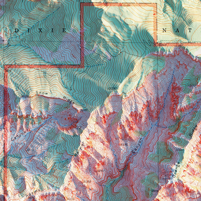 Cedar Breaks 1936 Shaded Relief Map - Muir Way - Vintage Relief