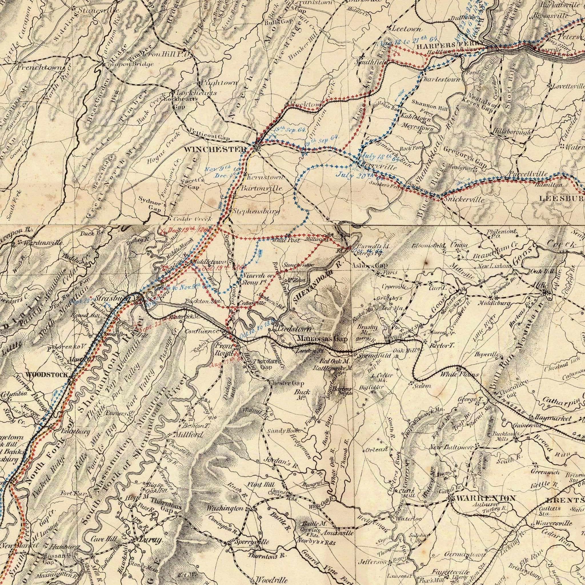 Central Virginia Map Showing Lieutenant General U.S. Grant's Campaign - Muir Way - Vintage Map