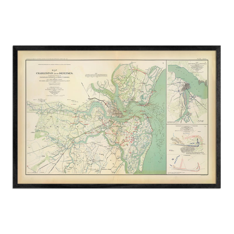 Charleston Defenses - Muir Way - Vintage Map