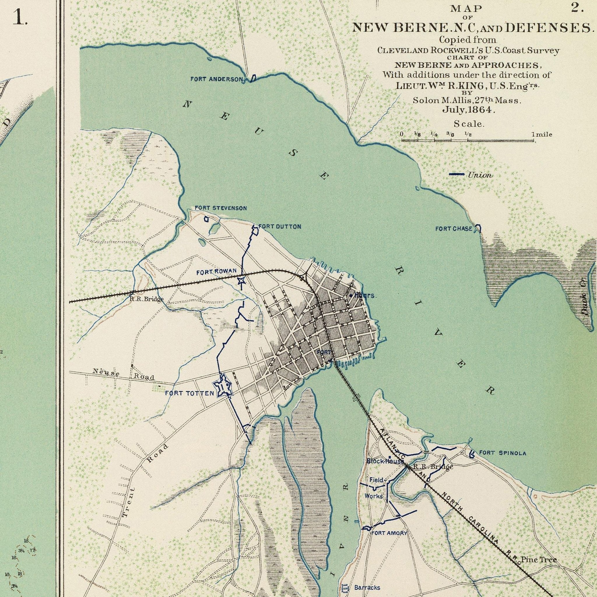 Charleston Defenses - Muir Way - Vintage Map