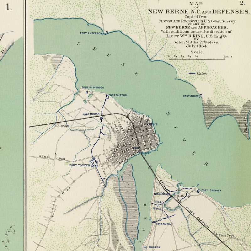 Charleston Defenses - Muir Way - Vintage Map