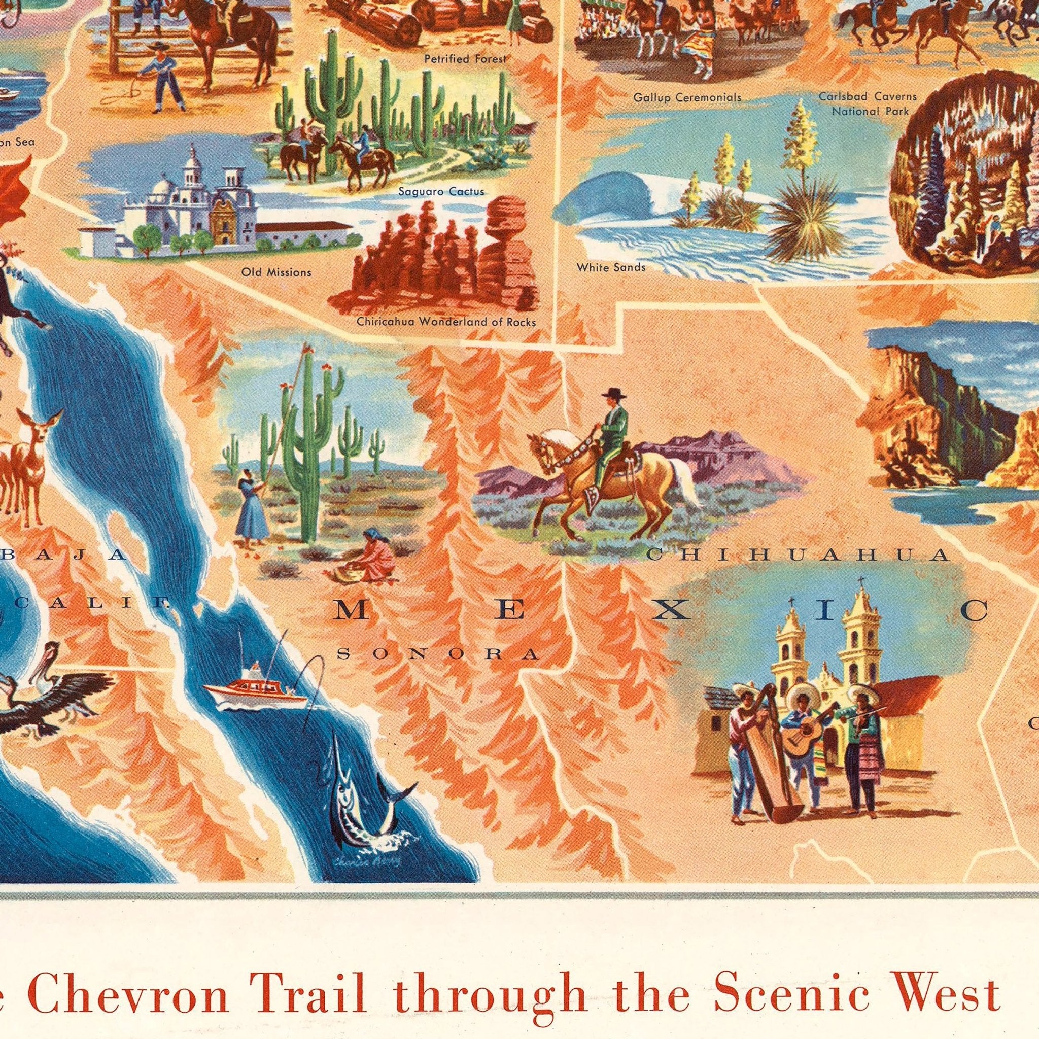 Chevron Trail through the Scenic West - Muir Way - Vintage Map