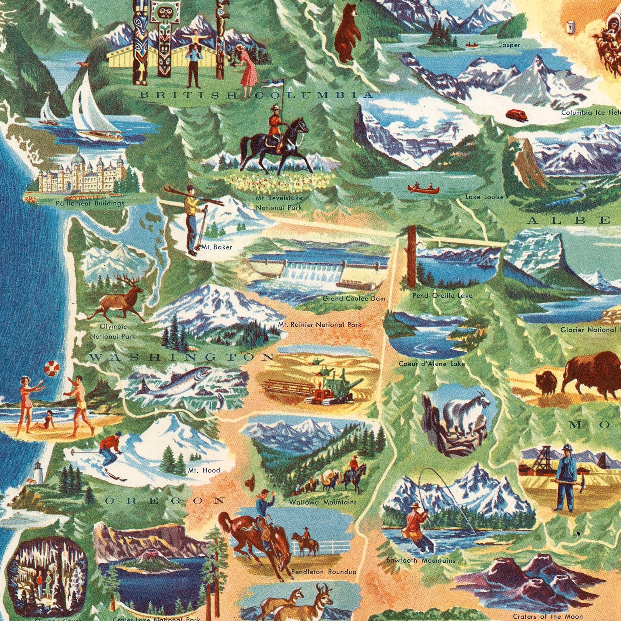 Chevron Trail through the Scenic West - Muir Way - Vintage Map
