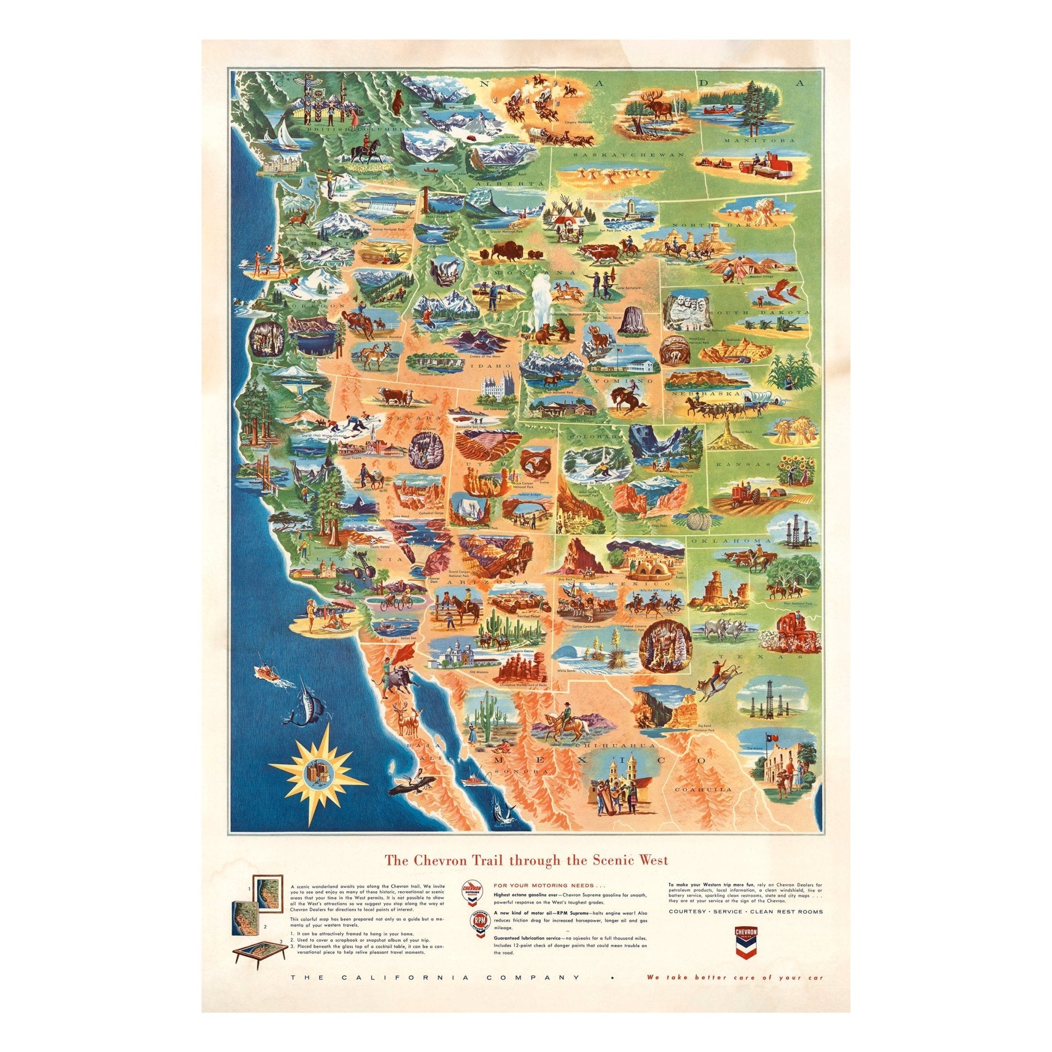 Chevron Trail through the Scenic West - Muir Way - Vintage Map