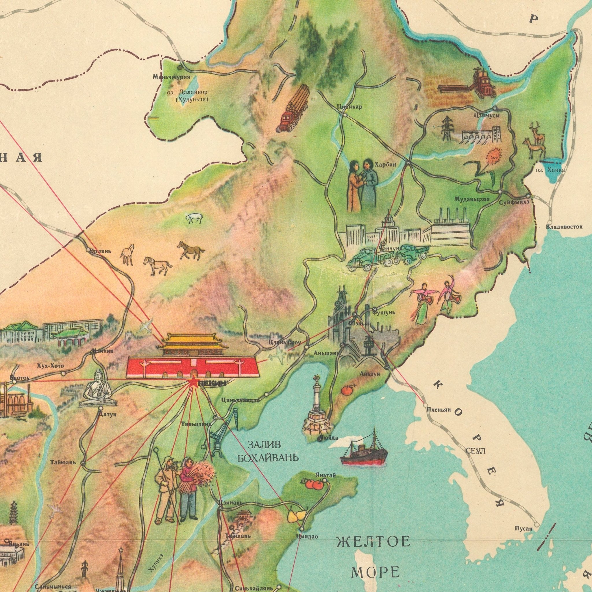 Our Beautiful Motherland China - Muir Way - Vintage Map