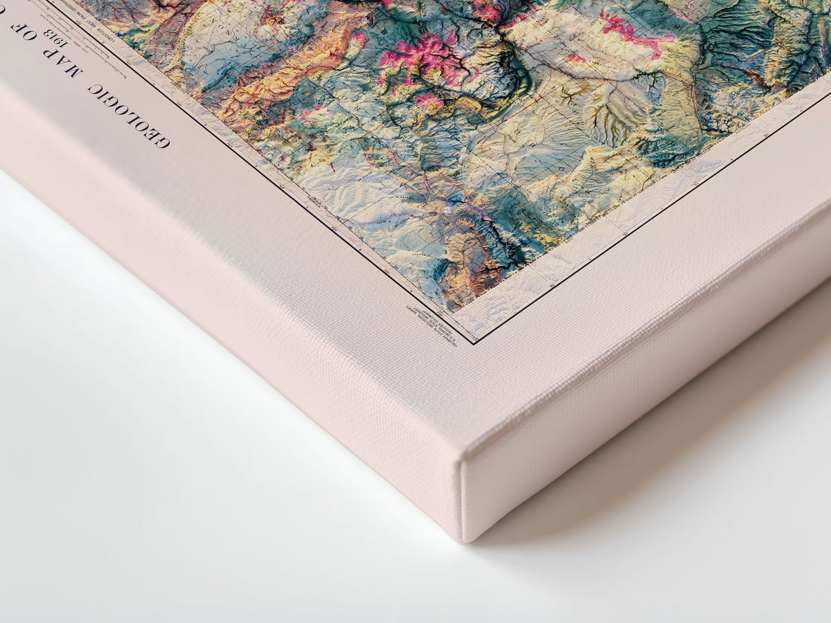 Colorado 1913 Shaded Relief Map – XL Canvas - Muir Way - XL Canvas