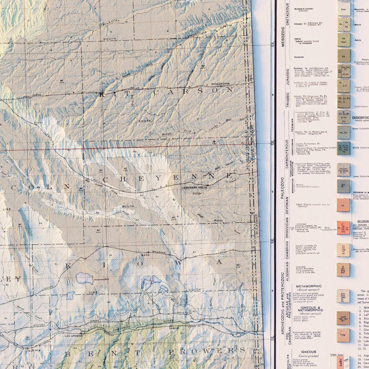 Buy a 1913 Vintage Colorado Map | Shaded Relief Map from Muir Way