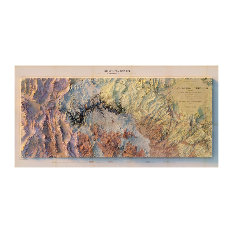 Colorado River 1858 Shaded Relief Map - Muir Way - Vintage Relief