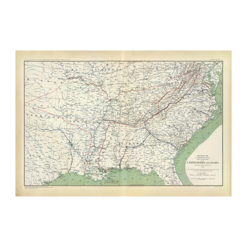 Colton's US Section Map 1863 - Muir Way - Vintage Map