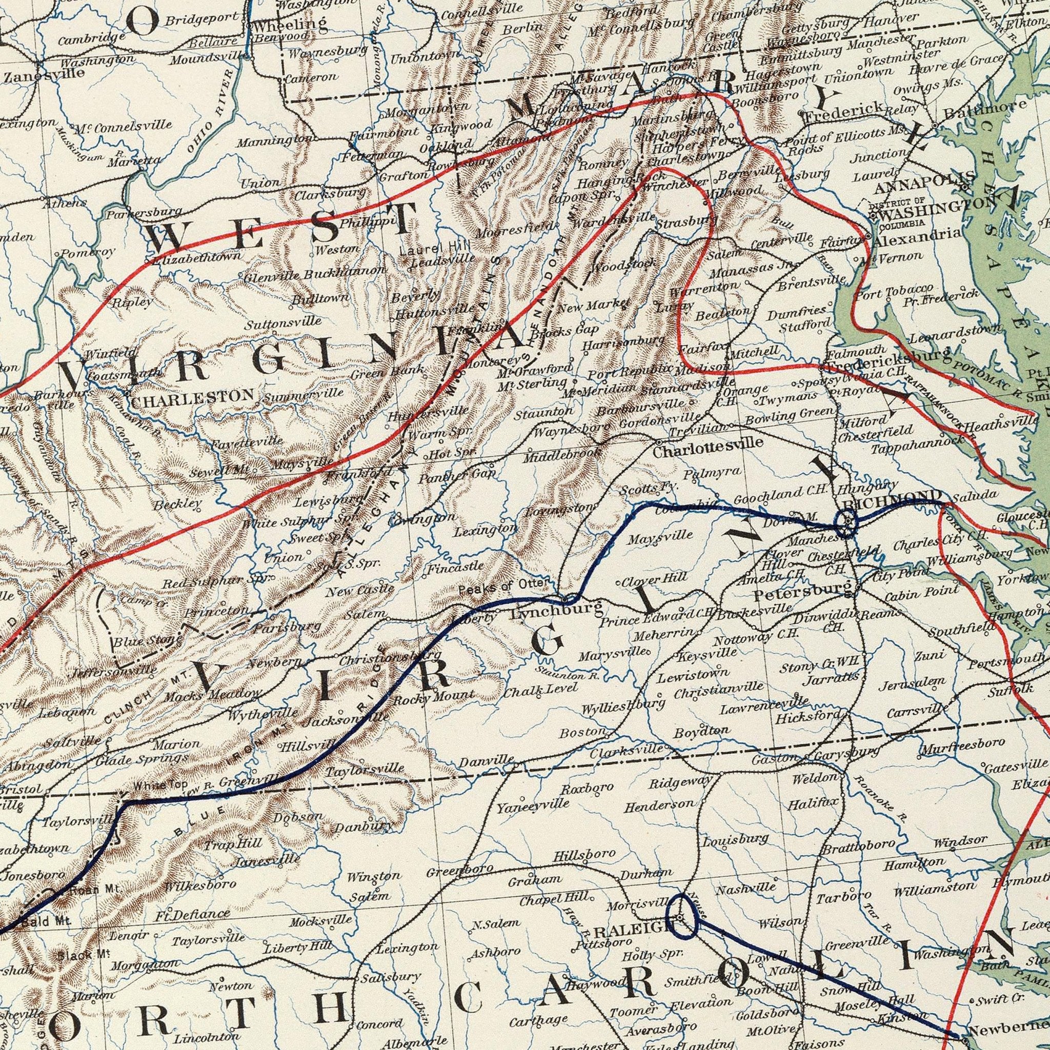 Colton's US Section Map 1863 - Muir Way - Vintage Map