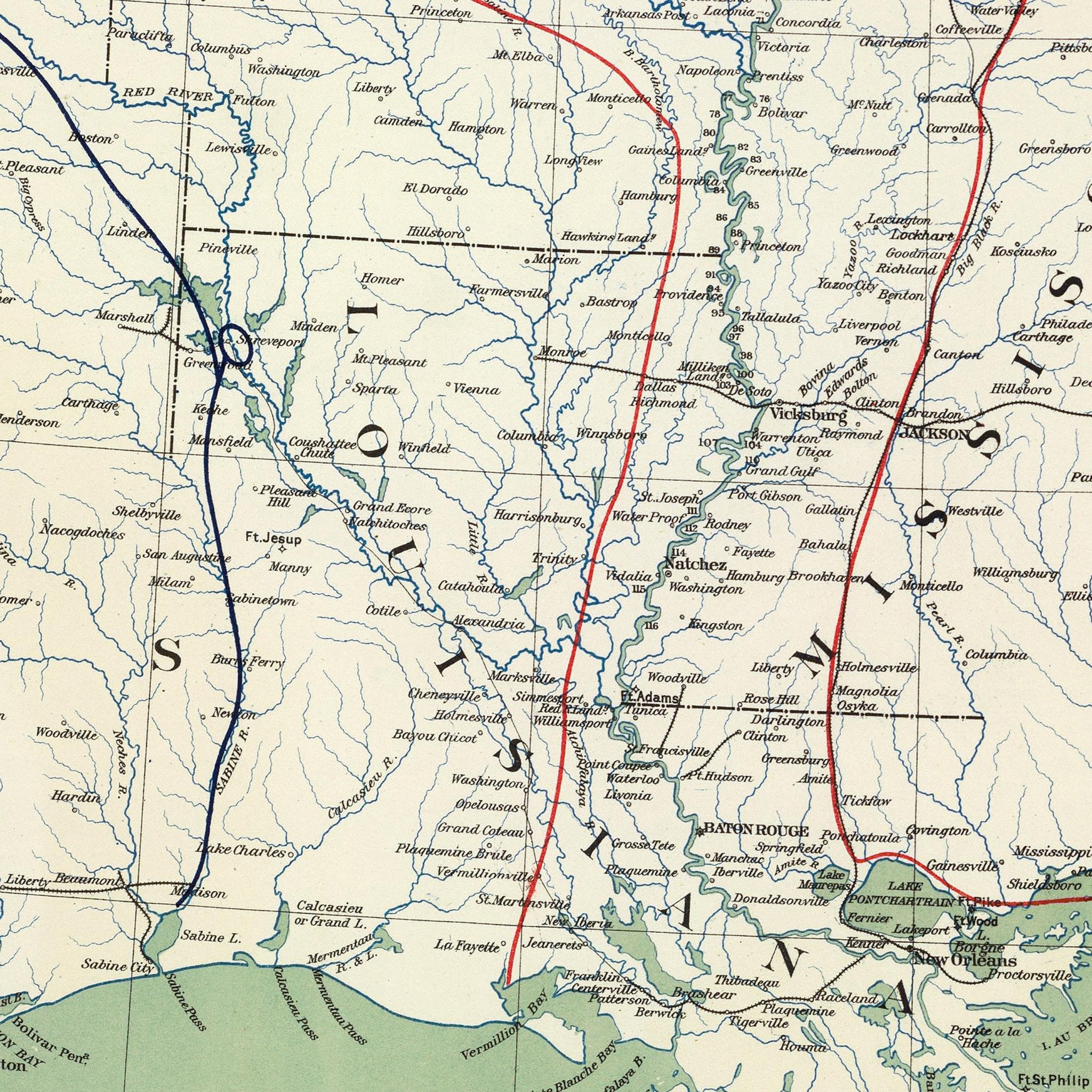 Colton's US Section Map 1863 - Muir Way - Vintage Map