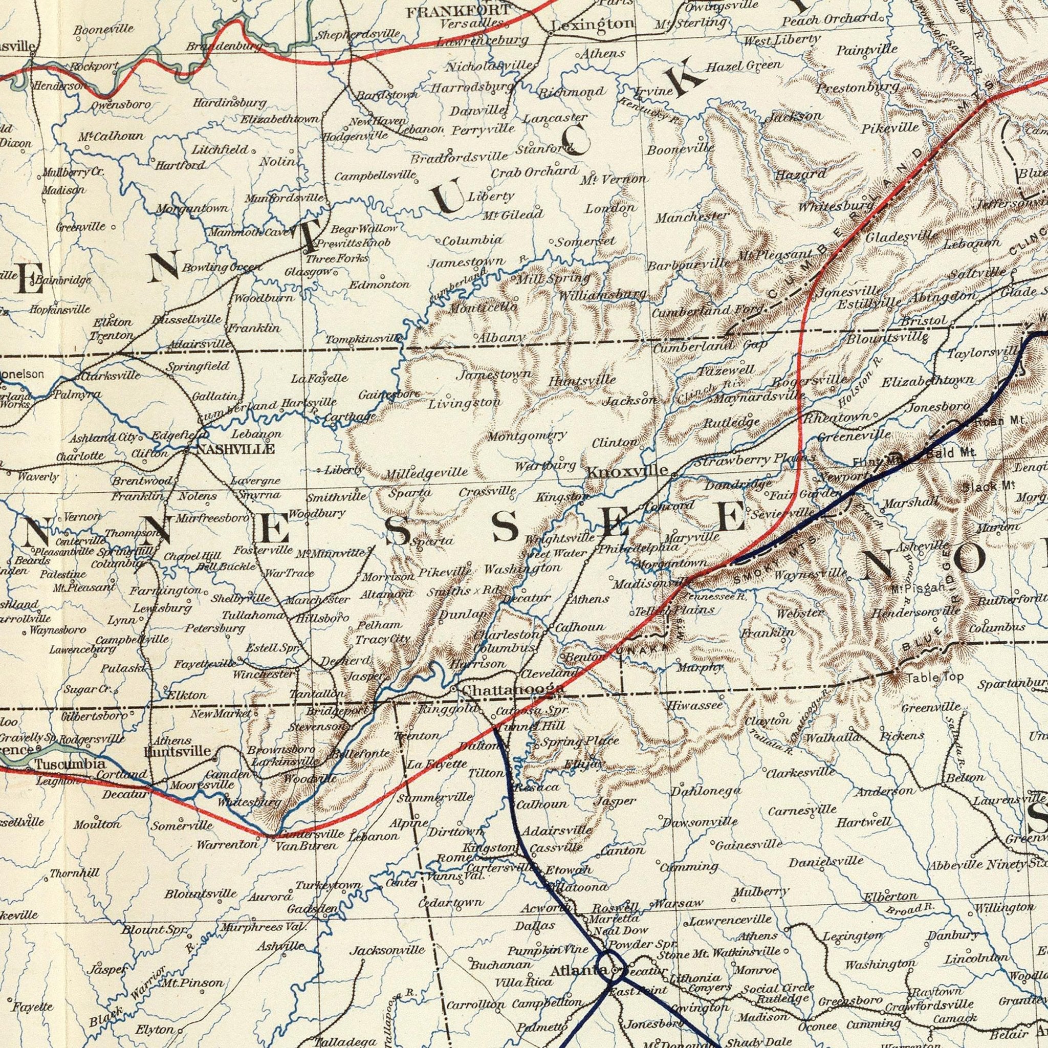 Colton's US Section Map 1863 - Muir Way - Vintage Map