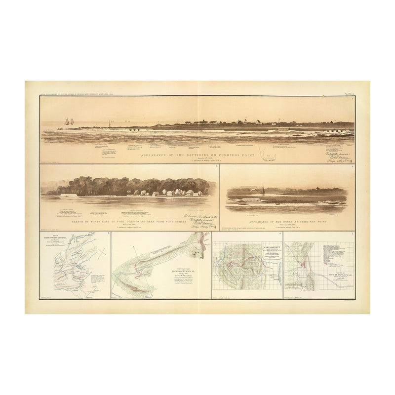 Cumming's Point Batteries - Muir Way - Vintage Map
